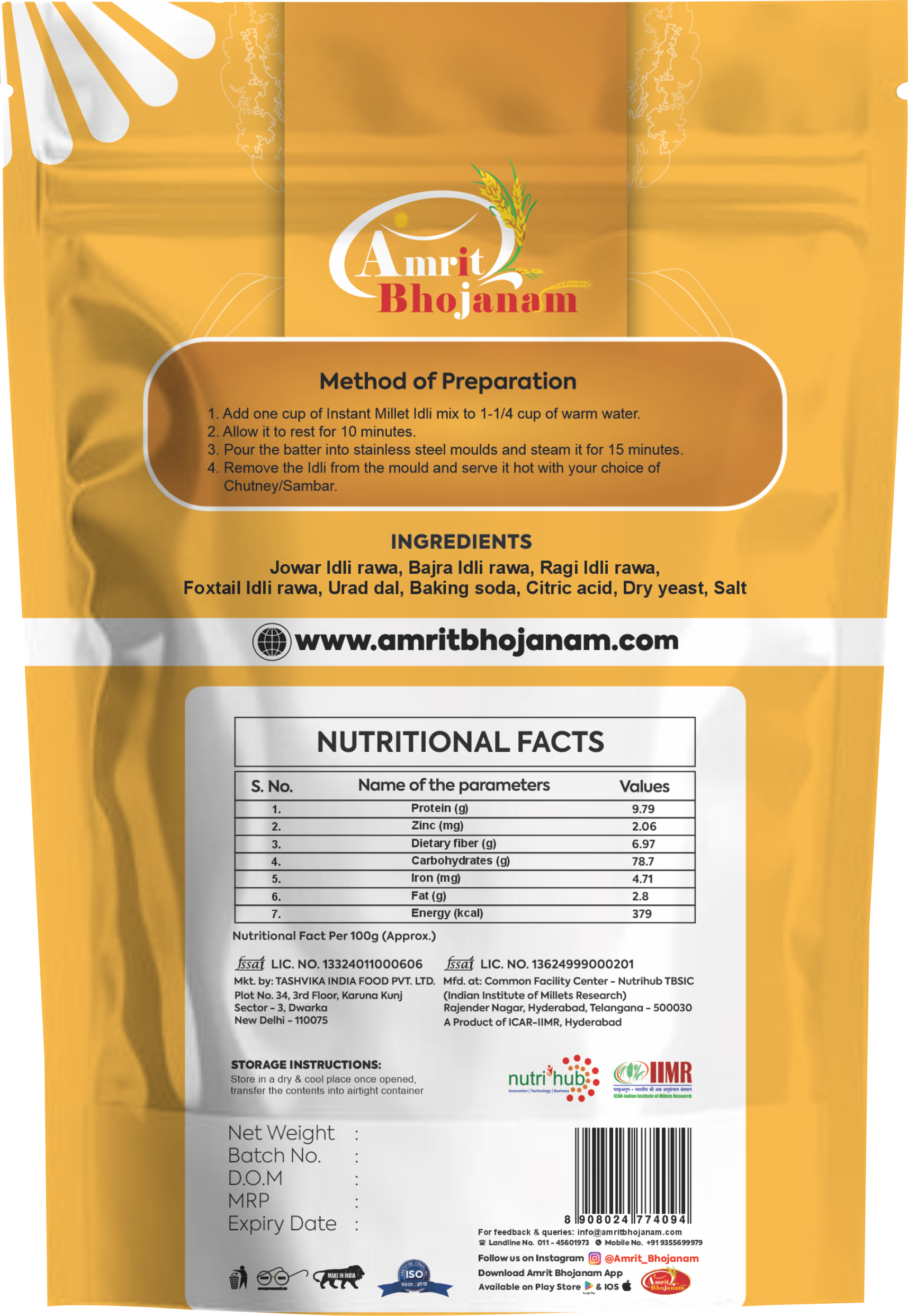 Millet Instant Idli Mix